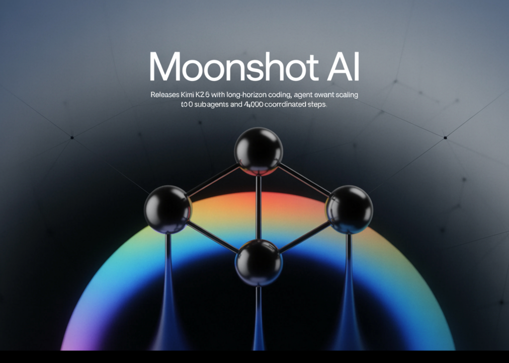Moonshot AI Releases Kimi K2.6 with Long-Horizon Coding, Agent Swarm Scaling to 300 Sub-Agents and 4,000 Coordinated Steps Moonshot AI Releases Kimi K2.6 with Long-Horizon Coding, Agent Swarm Scaling to 300 Sub-Agents and 4,000 Coordinated Steps