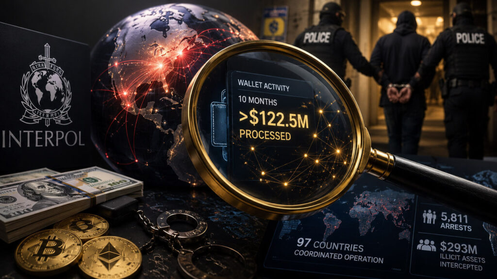 One crypto wallet tied to a 20-year-old fraudster processed over $122M before Interpol closed in Liam 'Akiba' Wright